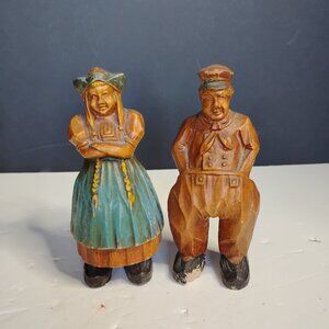 1940s Vintage Rare Syroco Collectable Dutch Woman & Man Figurines Americana
